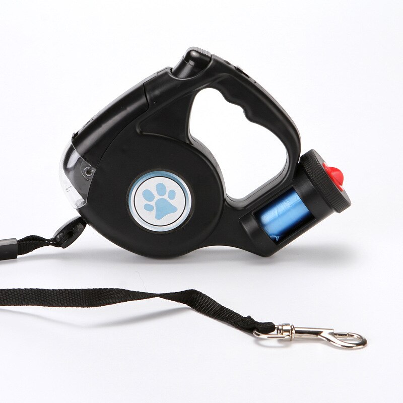 Automatische Versenkbare Reflektierende Doppel-beendet Zugseil eins Plus Zwei Hunde Kette Zwei Hund Leine Haustier Welpe patrouillieren seil: Schwarz C