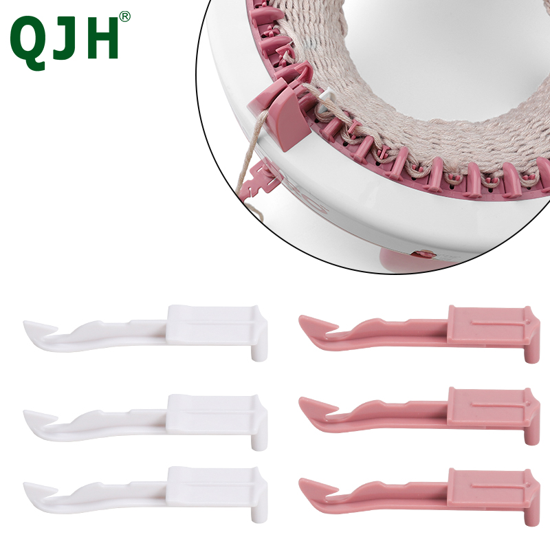 QJH 10Stck betroffen Maschine Teile Für 22/40/48 Nadel betroffen Maschine Teile verrotten Weiß Haken, häkeln Gewinde für betroffen Häkeln