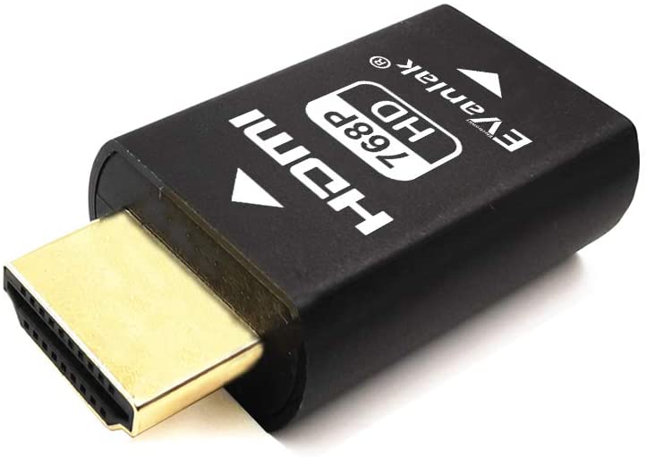 Evanlak hdmi edid emulator passthrough 3rd generation premium aluminium elimineret emulator adapter, der kan anvendes med  ps5 game outp: 768 60hz
