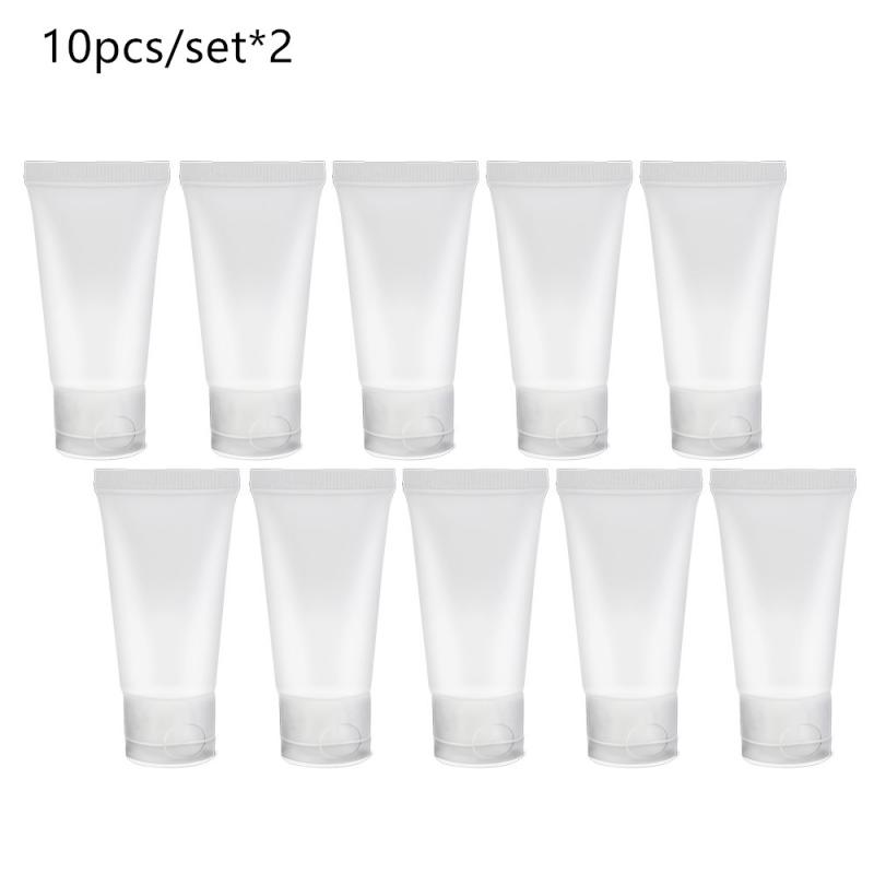 10Pcs/Set Protable Mini PVC Toothpaste Face Cream Lotion Refillable Washable Soft Tube Tube Cosmetic Empty Container Bottle: 2sets