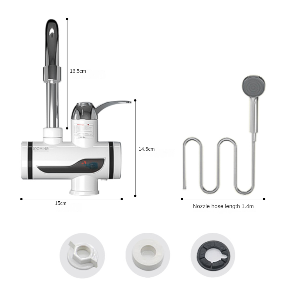 Kitchen Water Heater Cold Heating Faucet Instantaneous Water Heater Tap Instant Water Faucet Heater with Shower Head