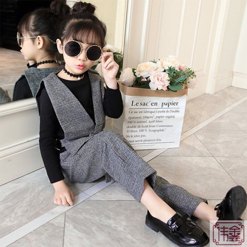 Traje de primavera para niñas, chaleco a cuadros, camiseta de manga larga, pantalones, conjuntos de 3 piezas, ropa escolar para adolescentes, chaqueta