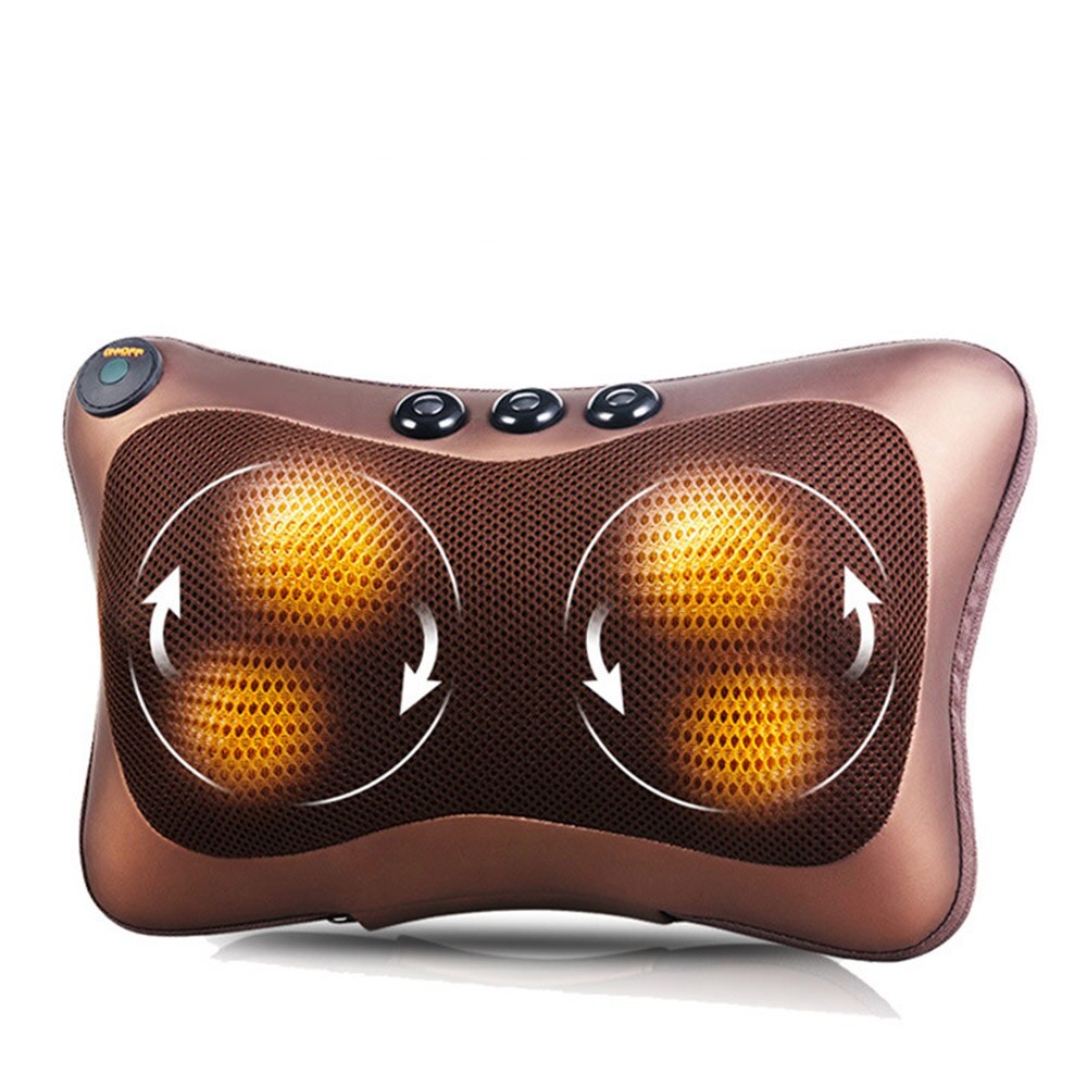 Elektryczna poduszka robić masażu na podczerwień opieka domowa masażer magnetyczny ulga ból 4/8 rolki poduszka robić masażu poduszka masaż pleców szyi: US wtyczka / 4 rollers Magnet