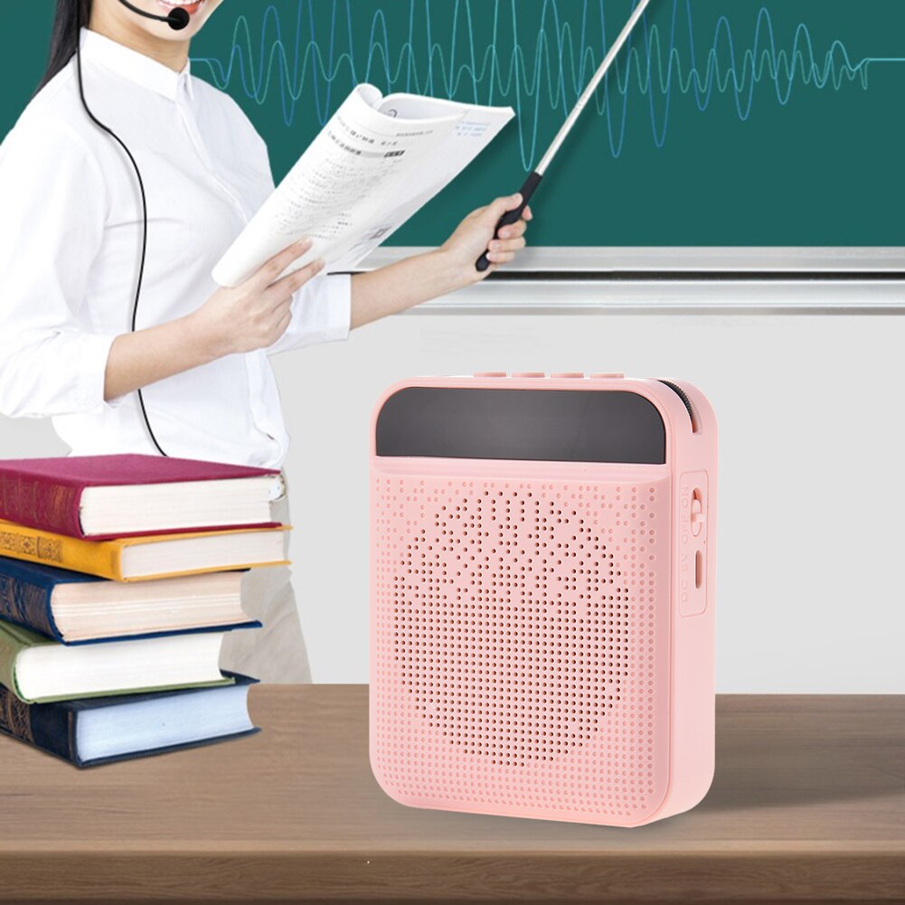 Portable Voice Amplifier with Mic Headphone Personal Microphone Speaker for Teachers Tour Guides Trainers Black or Pink color