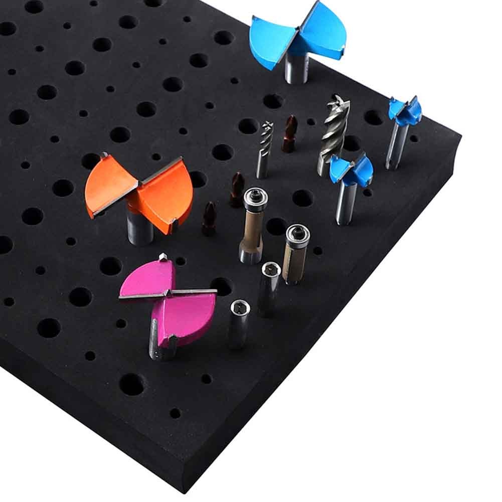 110 Holes Tools Storage Shockproof Workshop Router Bit Tray Durable Hard Foam Milling Cutters Save Space Tool Organizer