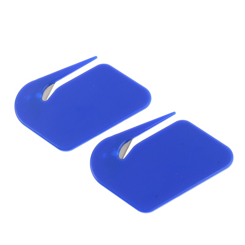 2pcs/set Plastic Letter Opener Sharp Mail Envelope Opener Safety Papers Cutter: Blue