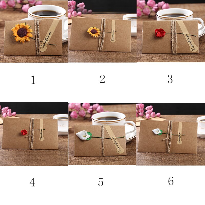 Handmade Birthday Small Greeting Card Retro Kraft Paper Business Wish Card Thanksgiving Card Small Card Custom