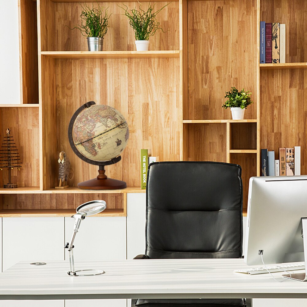 Wereldbol Mapa Home Decor Accessoires Globe Aarde 5 Inch Vintage Houten Globe Ornamenten Wereldkaart Geografie Desk Decor