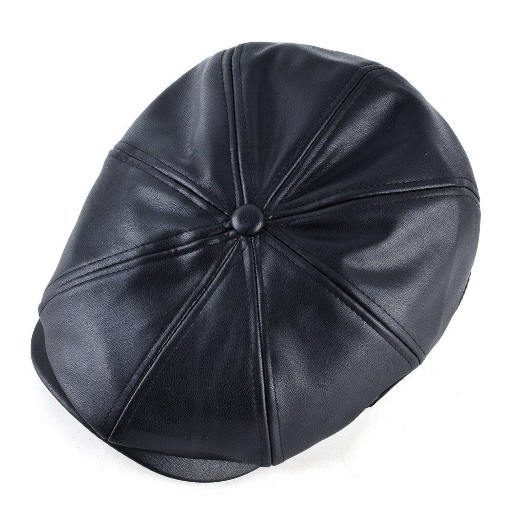 TQMSMY Retro Octagonal sombreros para hombres boinas imitación cuero sombrero casual gorra con visera planas gorras de invierno para hombres