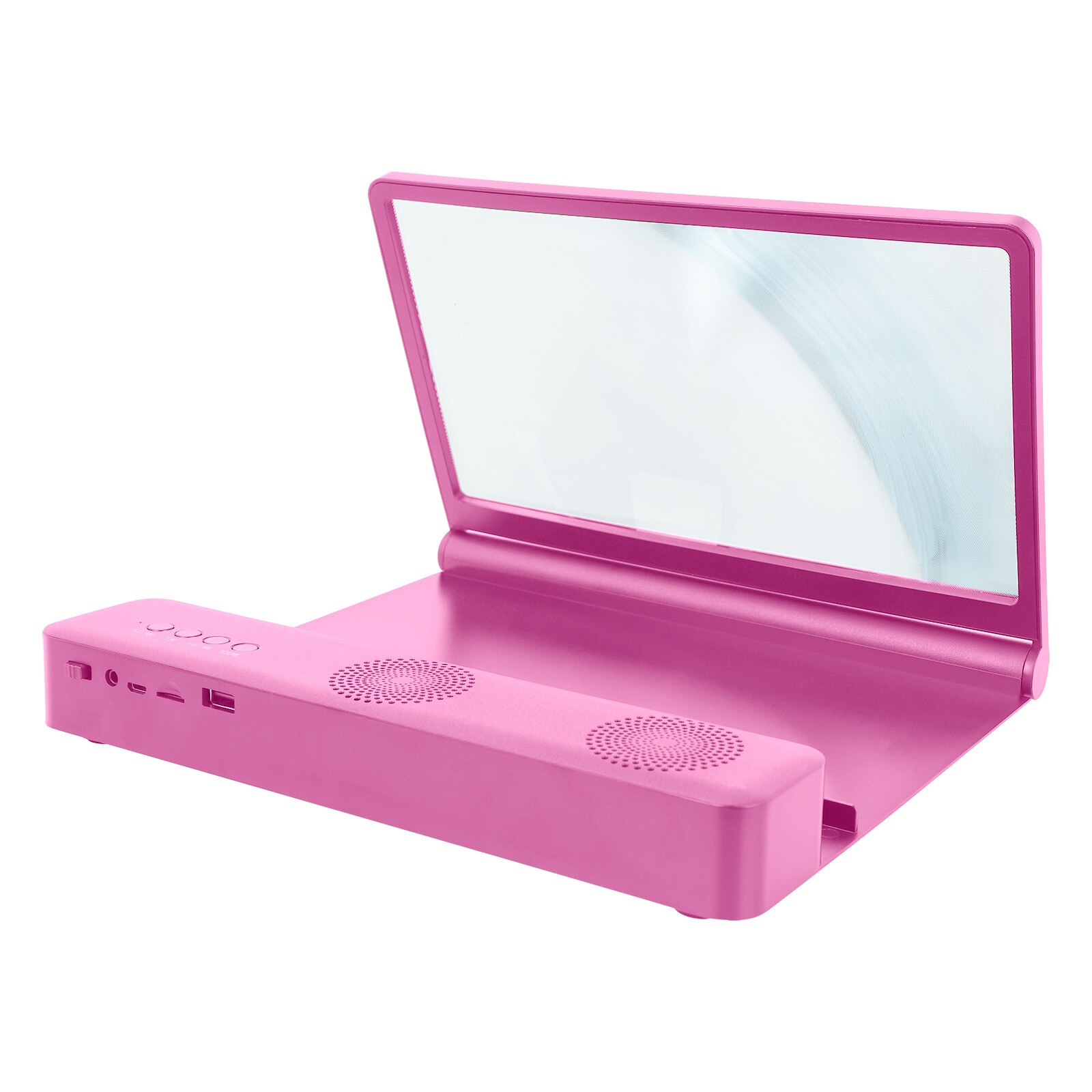 12 &quot;Hd 3D Screen Versterkers Mobiele Telefoon Vergrootglas Video Versterker Stand Met Vergrote Speaker Vergrootglas Folding Bureau Houder: Pink 