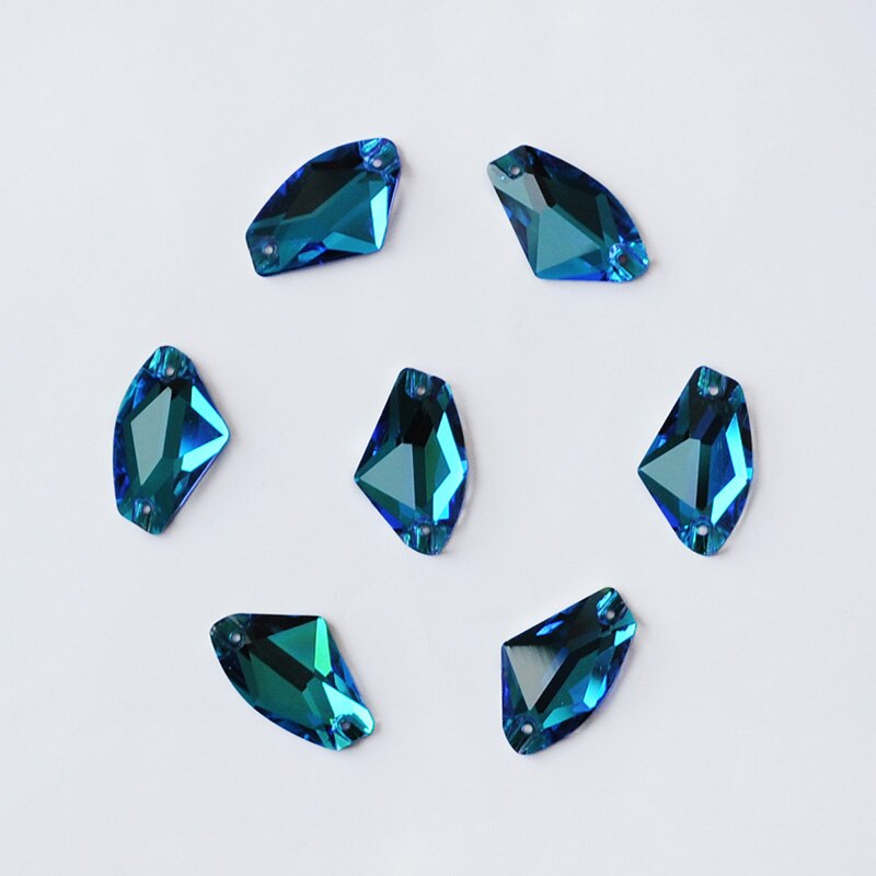 Yanruo 3256 Galactische Blauwe Zirkoon Naaien Op Stenen Steentjes Genaaid Glass Crystal Stenen Voor Trouwjurk Kleding