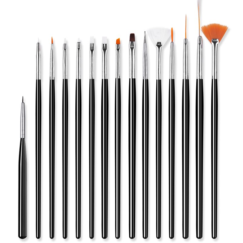 Ensemble de pinceaux à ongles pour Gel UV et acrylique, 7/15 pièces, brosse à ongles pour doublure, dessin, peinture, stylo, , outil d'art des ongles: 11