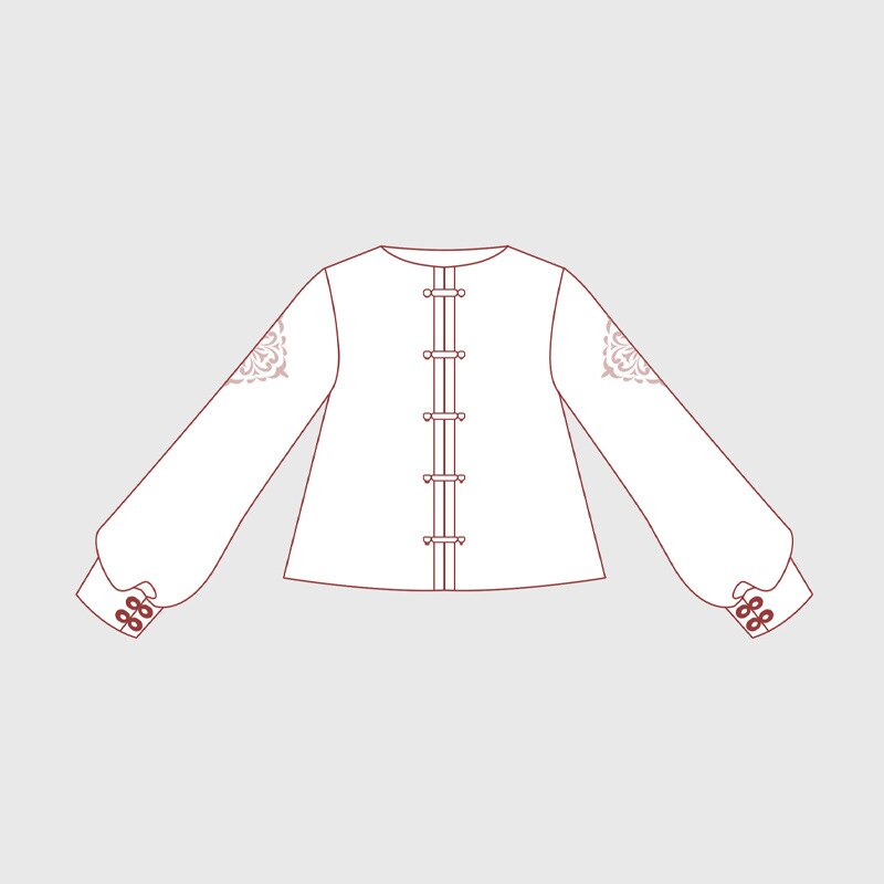 Lolita Dress Girls Chinese Style Lolita Clothes Retro Long Sleeve Red/White Costumes Gothic Lolita Dress Tea Party Clothes VO801: Red tops / S