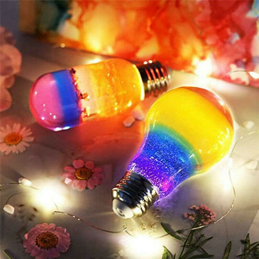 DIY Light Bulb Resin Molds Hand Crafts Tool Bulb Set 2PCS LED Bulb Silicone Molds With 10PCS Caps 4PCS LED Chip Base