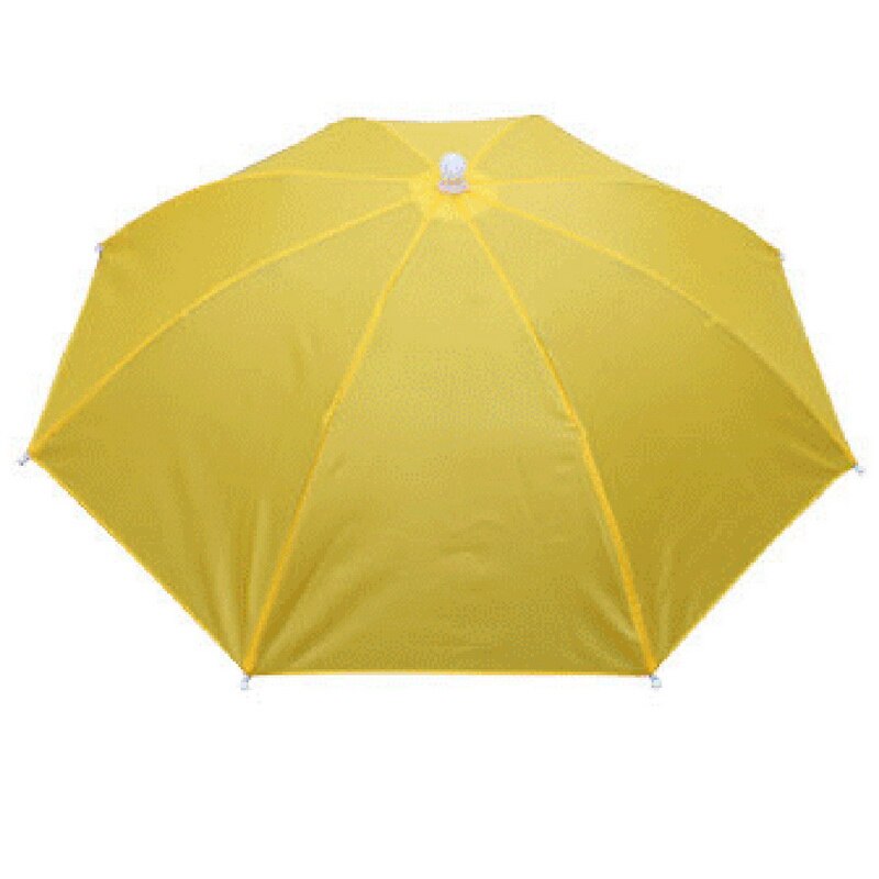 Sammenleggbar regnutstyr fiske lue hodeplagg paraply til fiske fotturer Strand lokk hode hattemaker utendørs camping: Gul