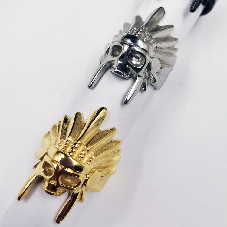 Hoge vintage retro heren roestvrij staal amerikaanse india persoon stijl ringen stempel indianen symbool patroon ringen voor mannen