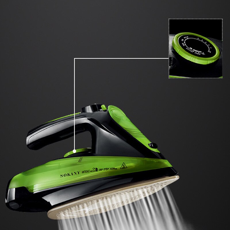 SOKANY 2400W/360Ml Steam Iron 5 Speed Adjust Cordless Charging Portable Clothes Ironing Steamer Portable Ceramic Soleplate EU Pl