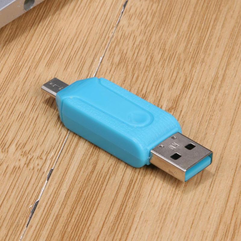 Mini Portable TF/SD Card Reader High Speed Data Transfer Memory Cardreader with USB/Micro USB Port OTG Function for Smart Phone