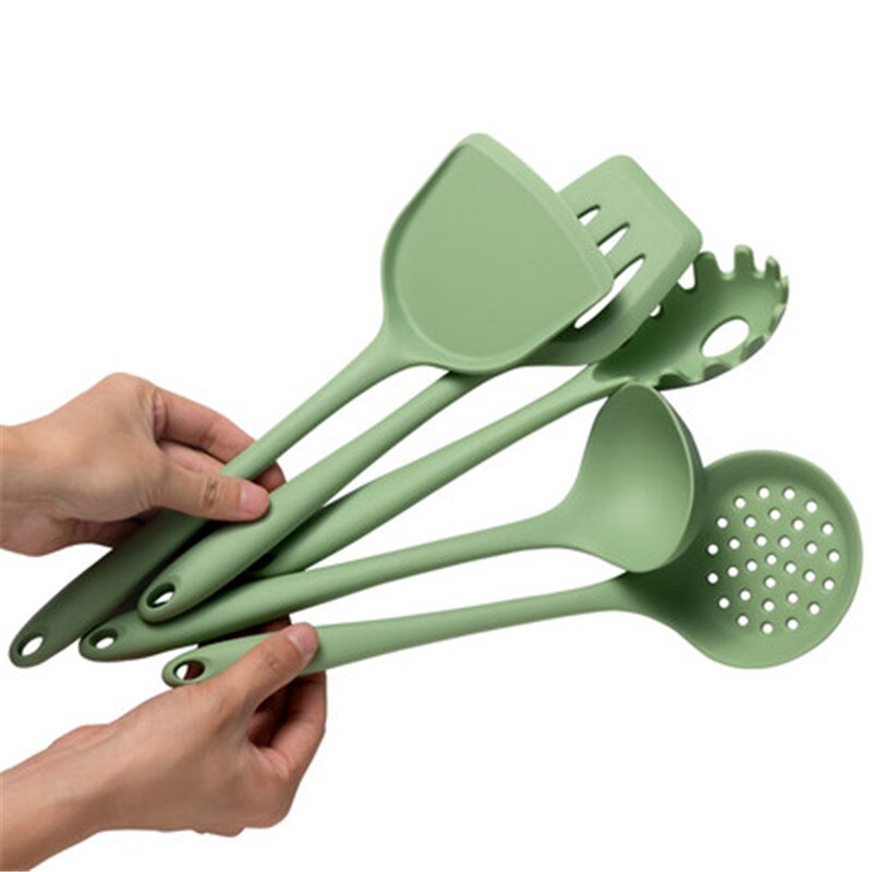 Silicone Kicthen Cooking green Spatula Cooking Spoon Soup Ladle-egg Turner Kitchen Tools Set Silicon Cooking Utensil Set