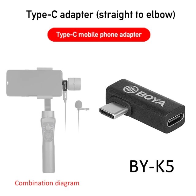 BOYA – câble audio TRS vers Lightning/type-c pour téléphone Android Apple, câble d&#39;extension de microphone, BY-K1/BY-K6 mm, 3.5, K2, K3, K4, K5: BY-K5