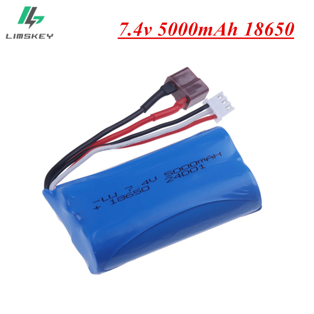 Li-Ion Batteri 7.4V 5000mAh 18650 2S för Wltoys RC Bil - Reservdelar