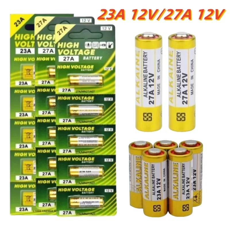 New10PCS 27A 12V Bateria alkaliczna 23A Sucha bateria do dzwonka do drzwi Kluczyki samochodowe Kalkulatory Piloty