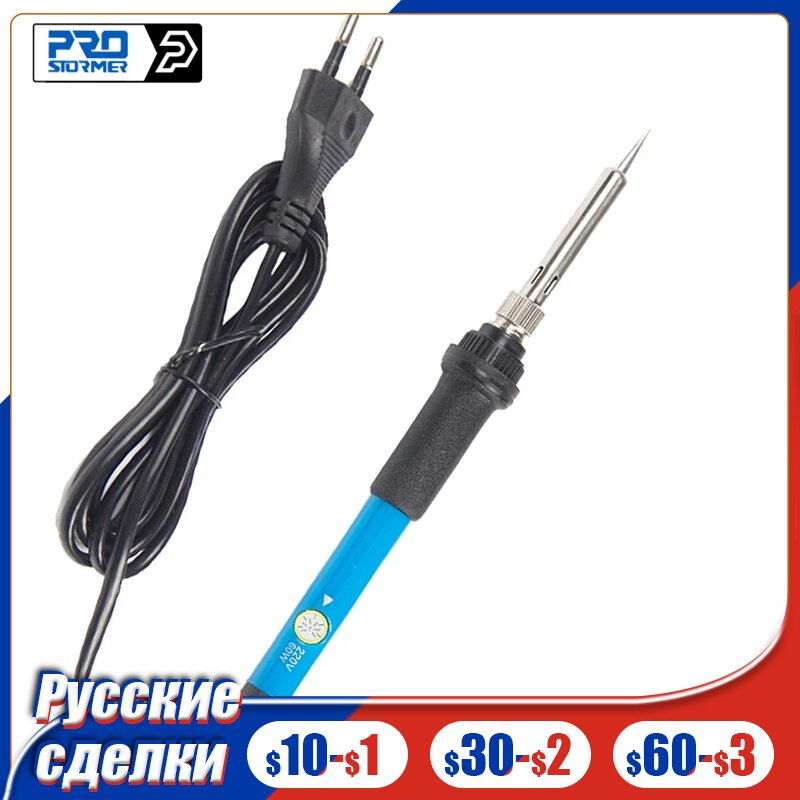 Electric Soldering Iron 60W 8Pcs Soldering Kit 5 Tips 220V 110V Adjustable Temperature Heat Pencil Soldering Tools by PROSTORMER