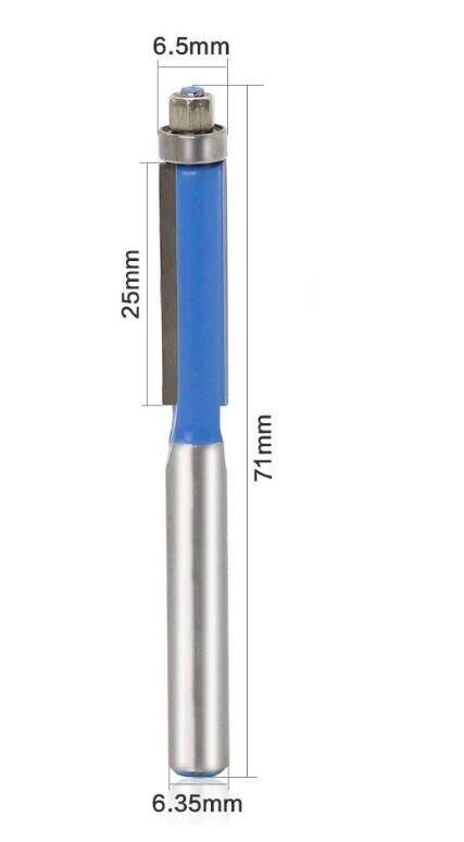 1-4 stuks 1/4 Inch Schacht Houtbewerking Tool Frees Frees Straight Flush Trim Frezen Voor Hout Trimmen snijders: NO1