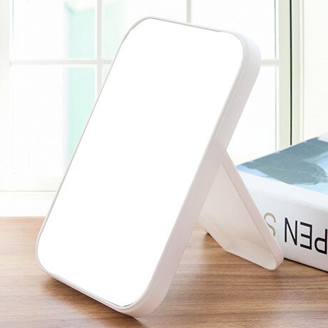 Yksinkertainen suorakulmainen työpöydän hd-työpöydän meikkipeili peili pukeutumispeili taitettava kannettava kosmeettisia peiliä t: Valkoinen