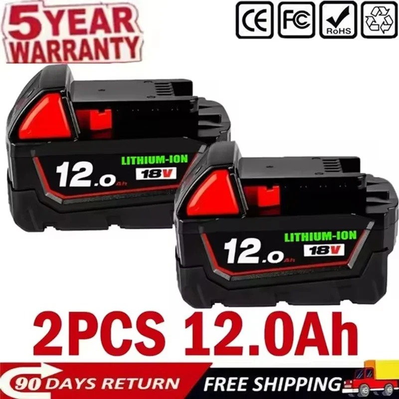For Milwaukee M18 18V 9Ah 12000mAh 18650 Lithium Replacement Battery For Milwaukee 48-11-1860 48-11-1850 48-11-1840 Tool Battery