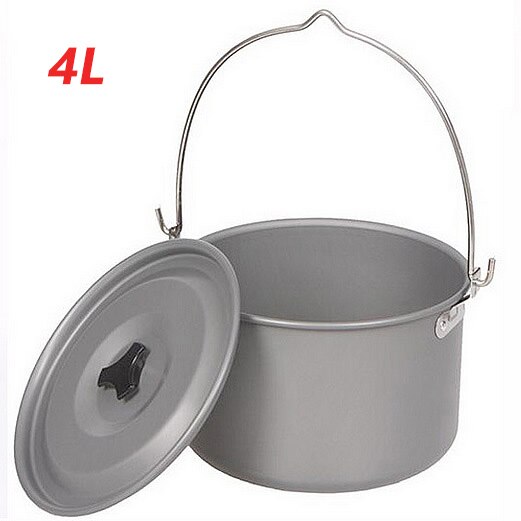 Lichter Up Outdoor Servies Grote Capaciteit Aluminium Camping Picknick Opknoping Kookgerei Servies Pot Koken Voor Kampvuur Pot: 02