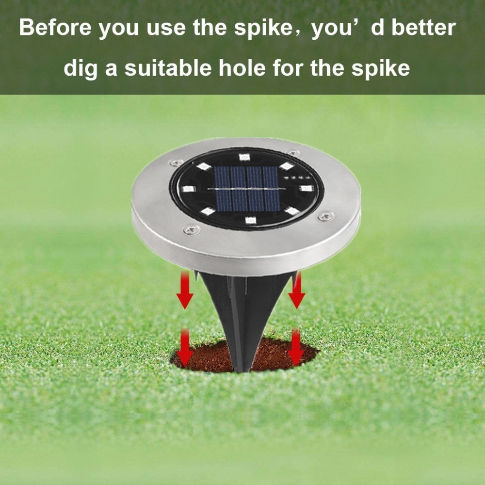 Resistente al agua IP65 4 8 12 16 20LED, luces subterránea solares de acero inoxidable, lámpara Solar enterrada para jardín al aire libre, luz de suelo