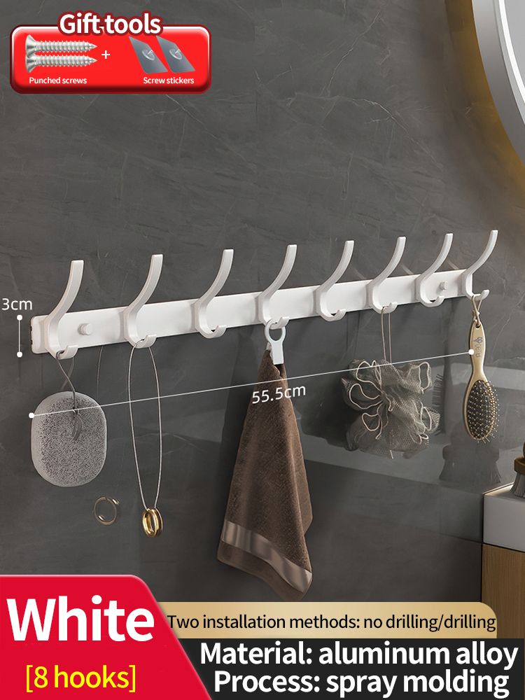 no drill Door Behind Hook Storage Wall Hanging Clothes Hanger Coat Hook Punch-free Hanger Bedroom Organizer Storage Kitchen Acce: black