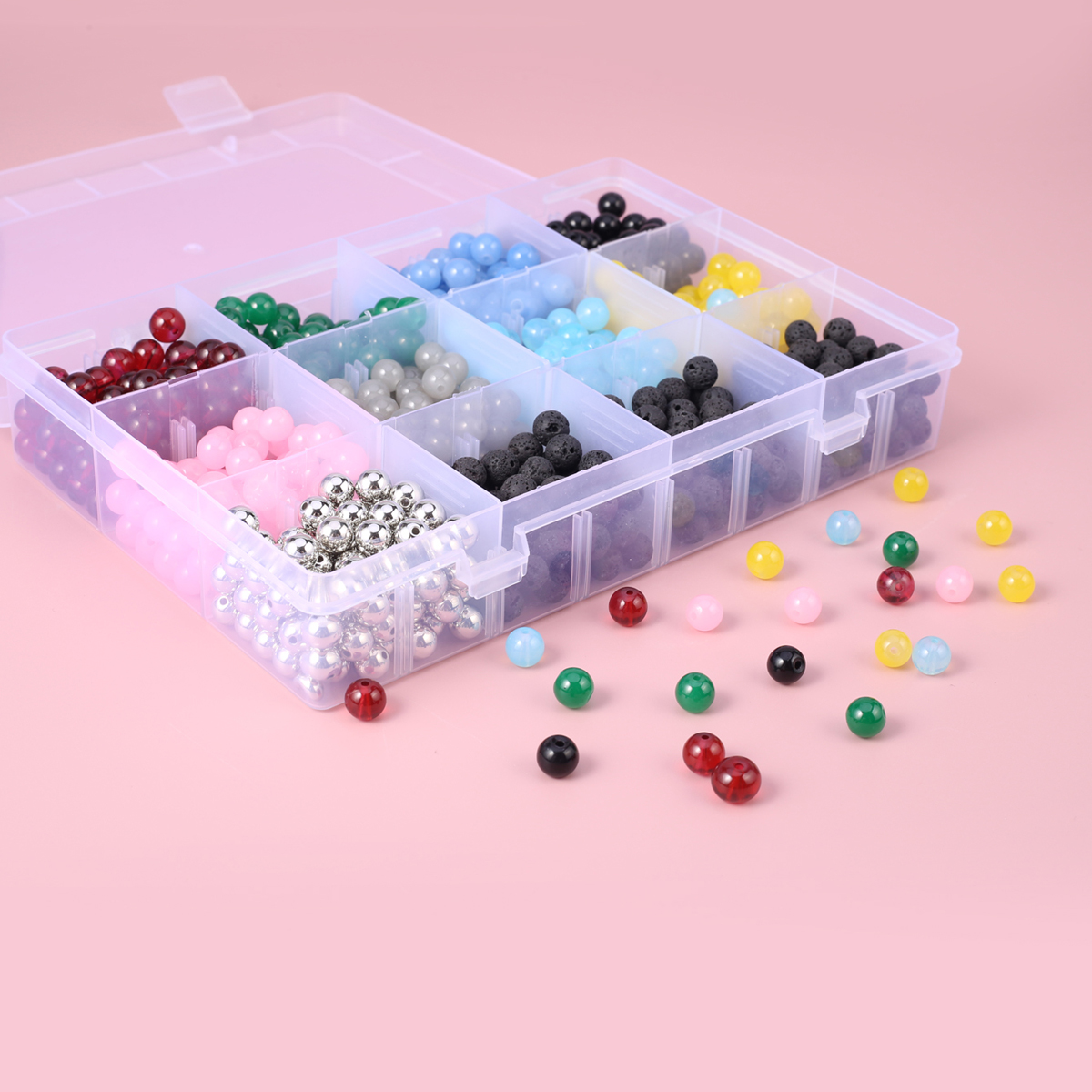 Traje de joyería artesanal hecho a mano, caja de cuentas pequeña de colores mezclados, apto para mujeres y hombres, accesorios de artesanía al por mayor, 2023