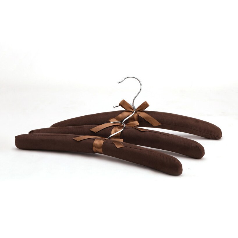 Satin- Gepolsterte KleiderbüGel Kledinghangers Holz Schwamm Mantel Tuch KleiderbüGel für Kleidung Cabides Para Roupa samt colgador de ropa