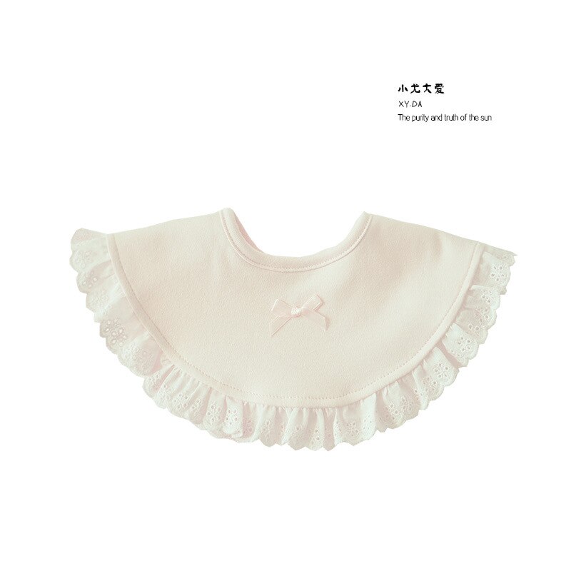 Katoenen Kant Bib Mode Wilde Baby Meisjes Effen Kleur Roze Wit Levert Babyproducten Katoen Bandana Speeksel Handdoek: 1