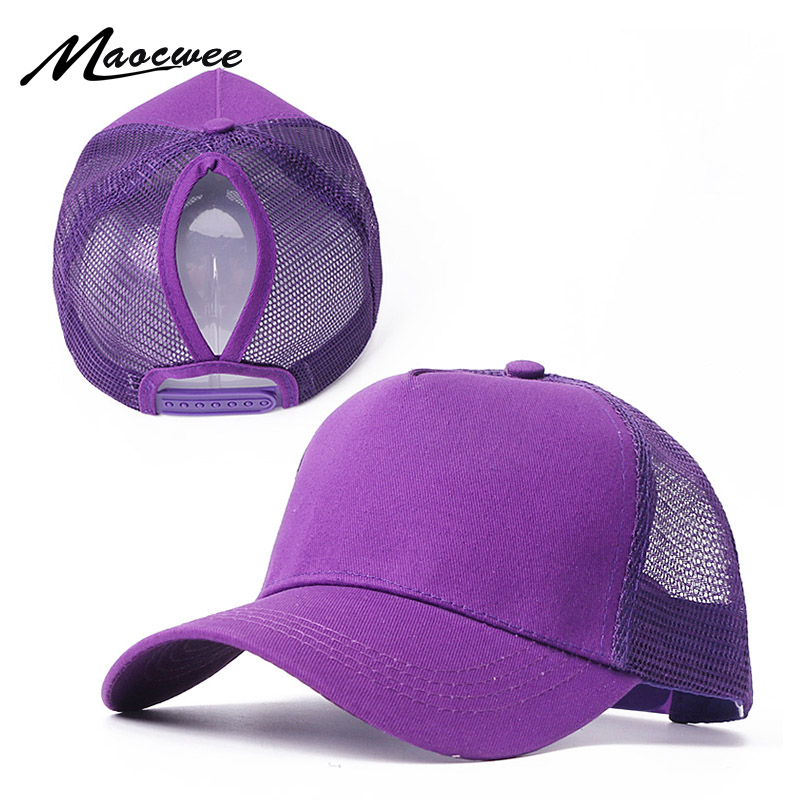 Baseball hætter mesh forår sommer udendørs sprot hat med hestehale hul åndbar snapback justerbare hætter til mænd og kvinder