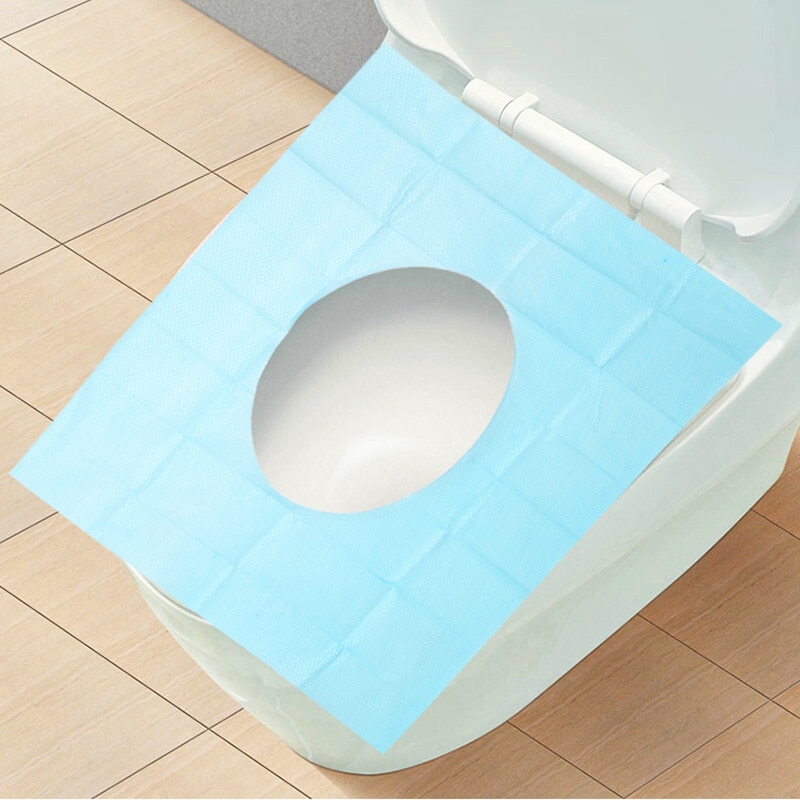 Lote de 10 unidades de alfombrillas desechables para asiento de inodoro, cubierta de inodoro de , cubierta de papel para inodoro impermeable para viajes y uso público