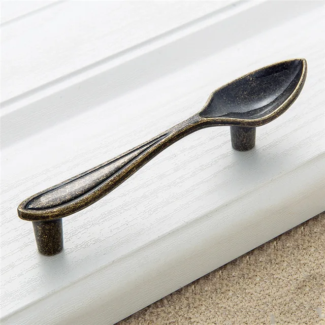 Spoon/Fork/Knife Cabinet Pulls Handles Cupboard Wardrobe Kitchen Cabinet Handles Furniture Hardware: Brown