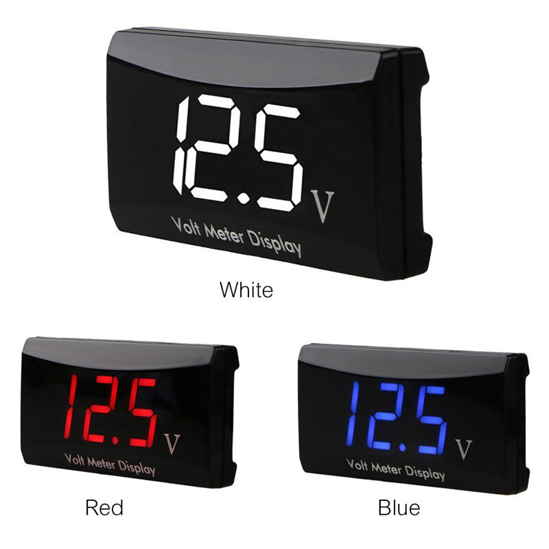 Convenient Portable Waterproof Display Digital LED High Accuracy Voltage Volt Gauge Voltmeter Car Motorcycle Panel Meter#289979