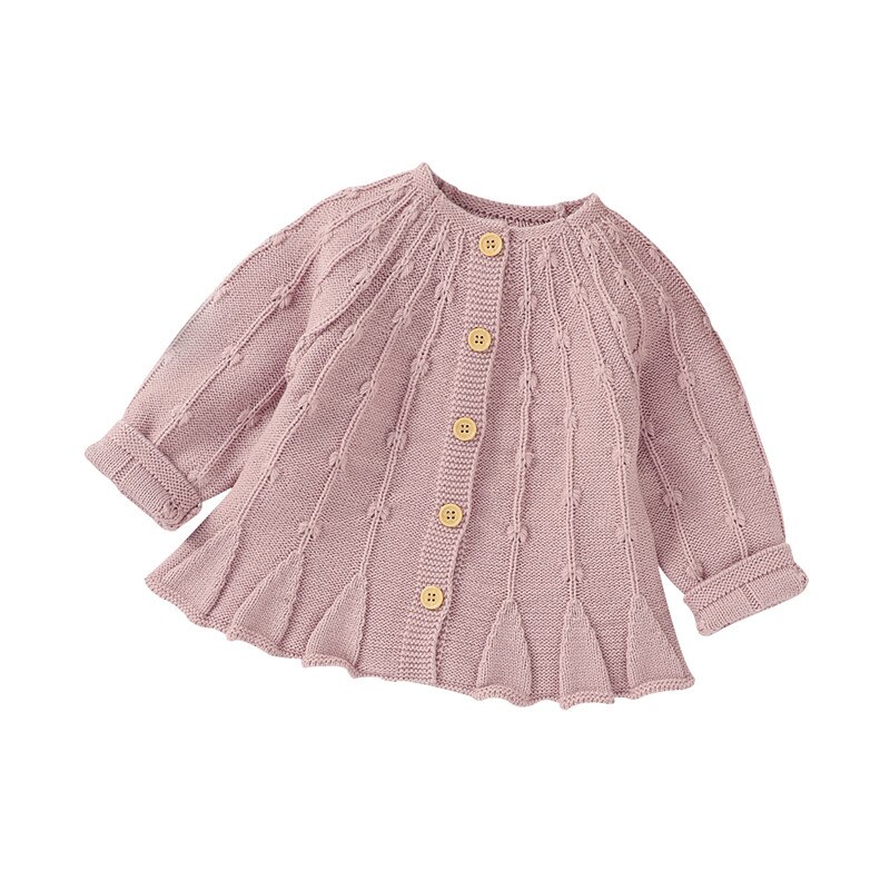 Baby Girl Knit Vest Truien Effen Kleur Single-Breasted Losse Versie Lente Truien Tops Kleding: Roze / 18 24Months