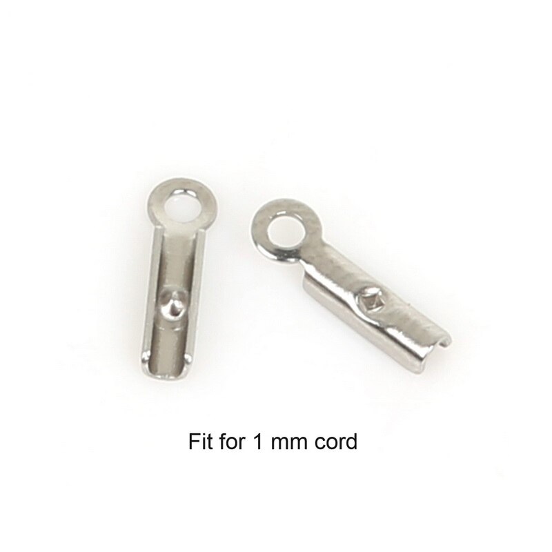 30/90 stücke Edelstahl Seil Kette Schnüre crimpen Korn Ende Kappen Anzug Für 1/2/3/4mm Schmuck Machen DIY Armbinde Halskette Anschluss: 2X9mm / 30stck