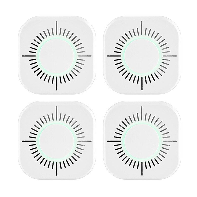 1-5PCS Wifi Smoke Detectors Fire Protection Portable Smoke Detector Home Safe Security Smoke Alarm Sensor TUYA APP Smart Home: 4 PCS