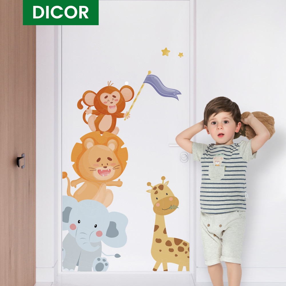 Jungle dyr wallstickers til børneværelser safari børneværelser baby boligindretning plakat abe elefant giraf vægmærkater