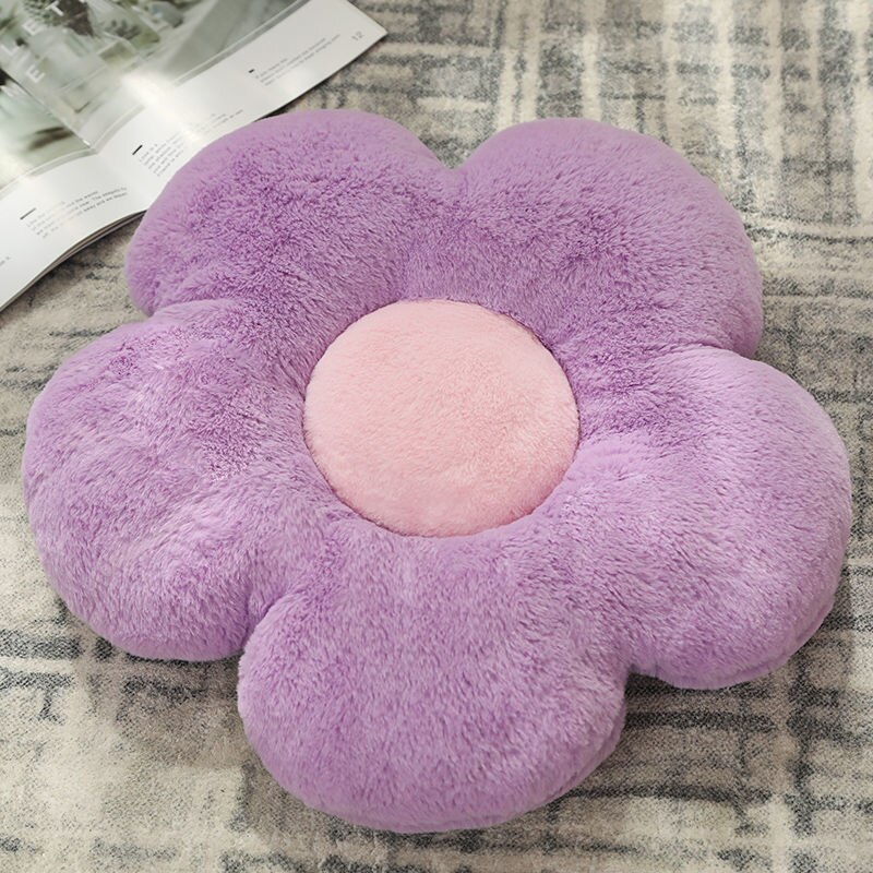 Cojín de flores para el suelo, decoración bonita para habitación, almohadas florales para lectura y descanso, cómodas para adolescentes y adolescentes, niños pequeños, TJ7236: Purple
