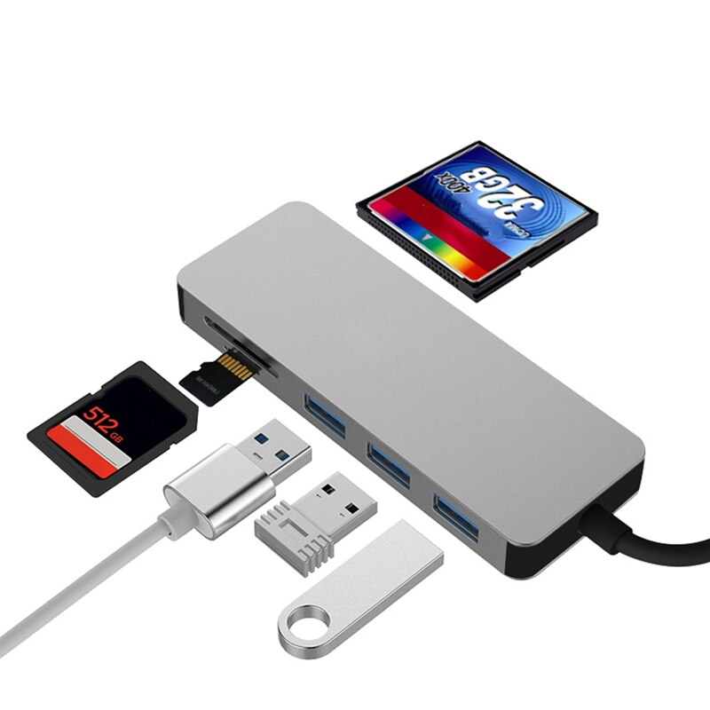 USB C HUB 6 in 1 Docking Station, Card Reader, Mul... – Grandado