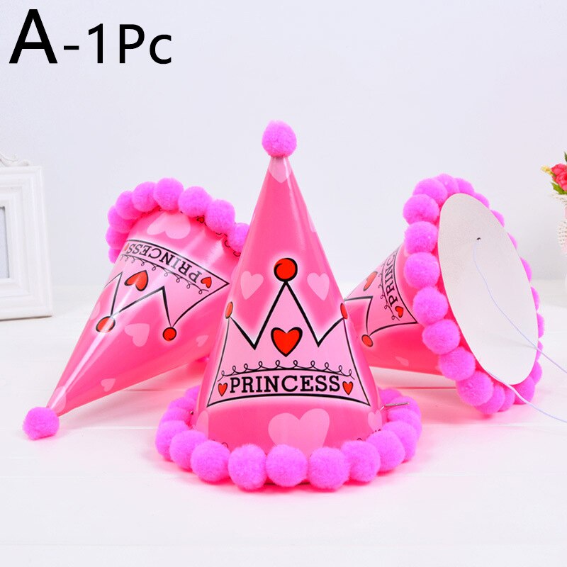 Birthday Caps Baby Kid Rainbow Birthday Party Hat Child Crown Decoration Pompon Paper Cap Cartoon Pattern Festival Birthday Hat: A
