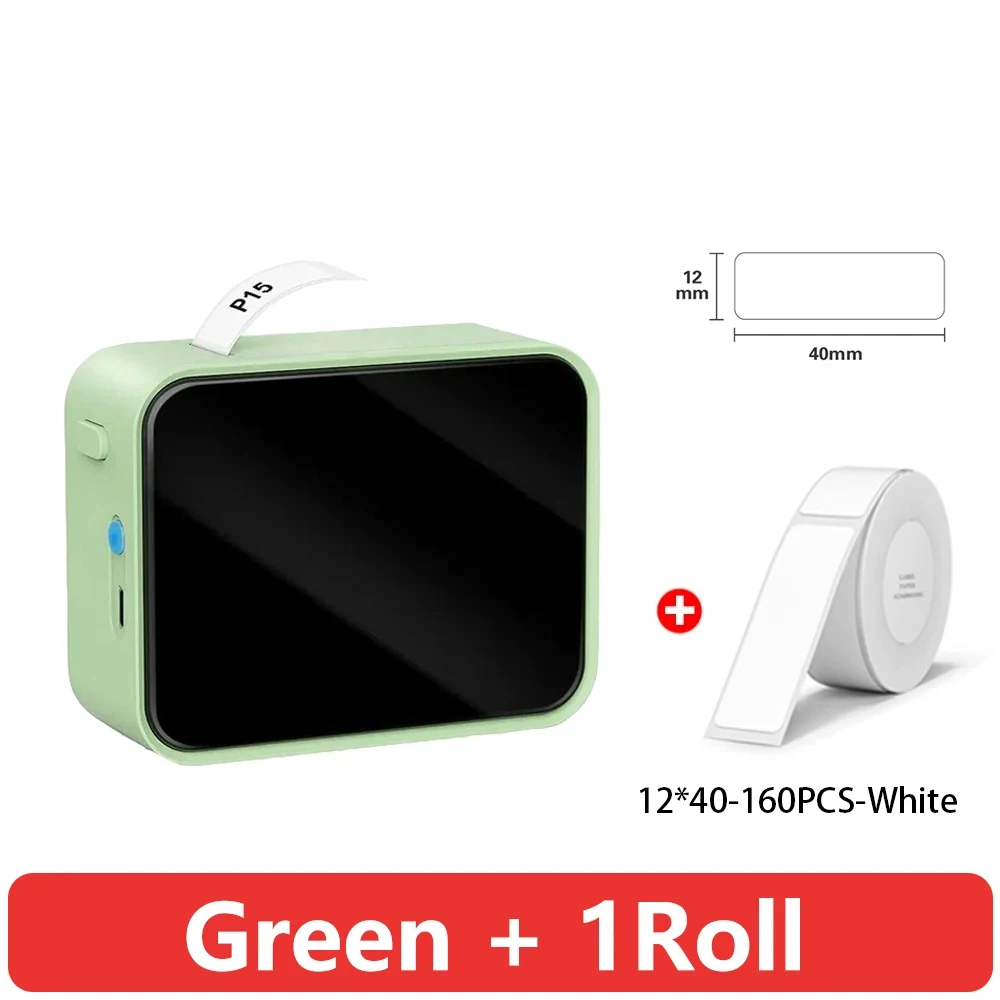 Marklife  p15 bærbar miniskriver trådløs bluetooth-etikettmaskin lignende  d11 d110 d101- etikettmaskin for hjemme/kontor: Svart