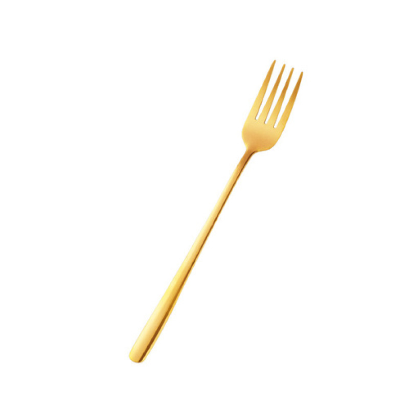 Stainless Steel Long Handle Dinner Fork 9 Colors Rainbow Fork Kitchen Hotel Supplies Restaurant Tableware Fork: Gold