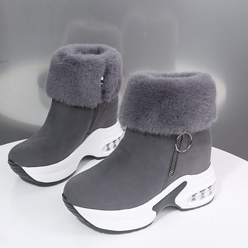 Vrouwen Enkellaars Warm Pluche Winter Schoenen Voor Vrouw Laarzen Hoge Hakken Dames Laars Vrouwen Snowboots Winter Schoenen Hoogte toenemende